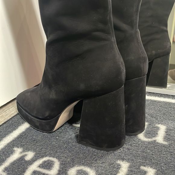 NWT SCHUTZ Colira suede black block heel platform boot Size: 9 - Picture 4 of 7